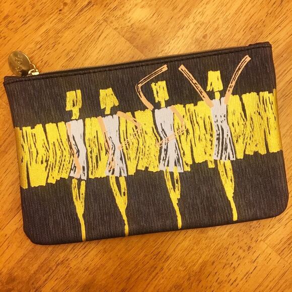 IPSY • Grey + Yellow Gold Woman Figure Lady Cosmetic Makeup Bag - Picture 2 of 2